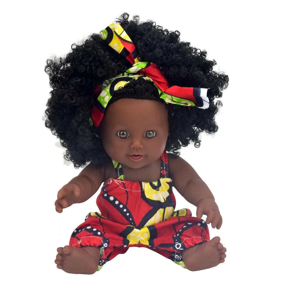 3D глаза! Африканские черные 12 дюймовые куклы reborn baby girl boneca corpo inteiro de silicone pop lifelike