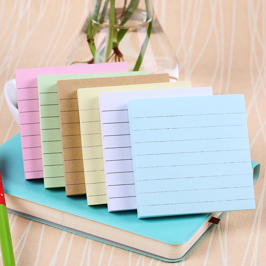 

Office Stationery Sticky Notes Square Soild Color Memo Pad 80 Pages Sticker Bookmark Point It Marker Memo Sticker Paper