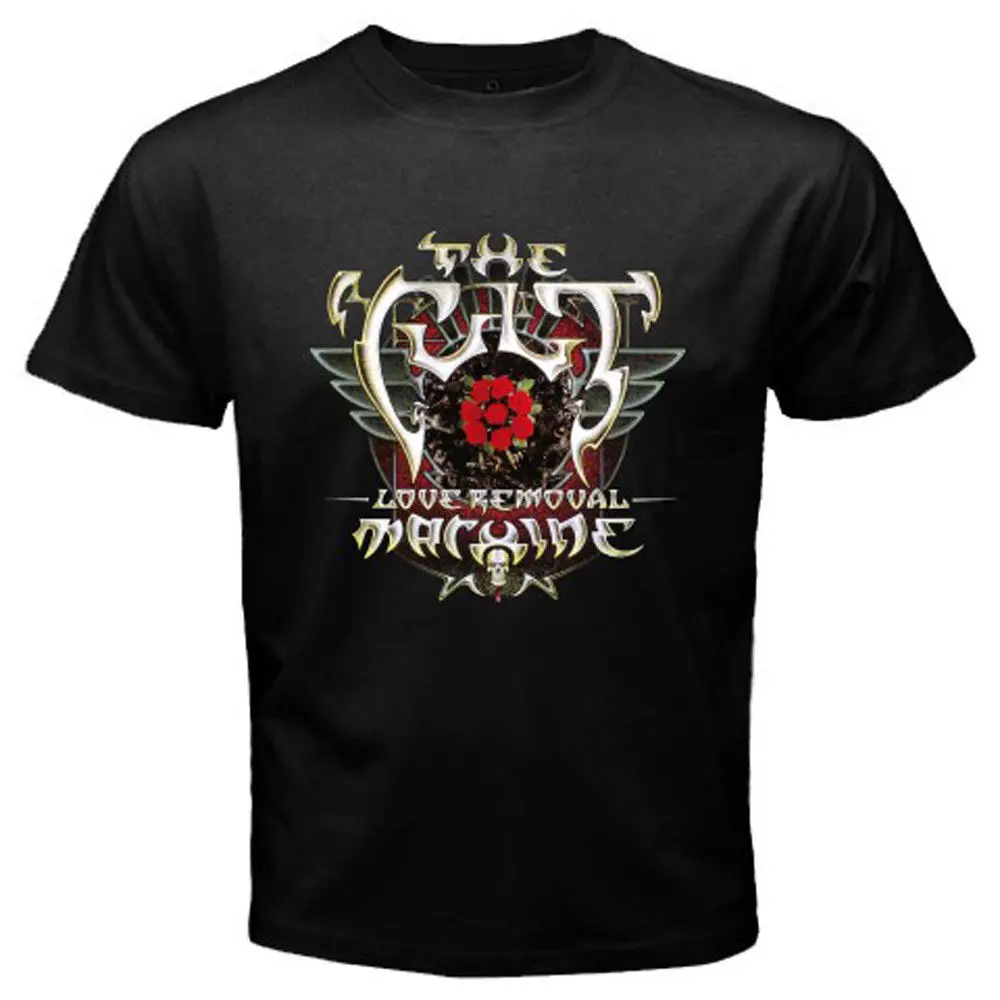 New The Cult Love Removal Machine Album Cover Men's Black T-Shirt Size S-3XL | Мужская одежда