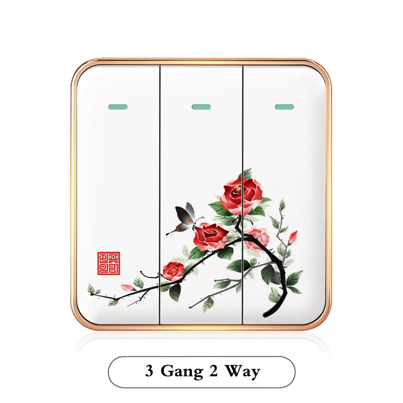 3gang 2way Тип 86 переключатель Бытовой Настенный мультфильм искусство творчество 1 2 3 4 банды 1 способ 2 Переключатель - Цвет: 3gang 2way