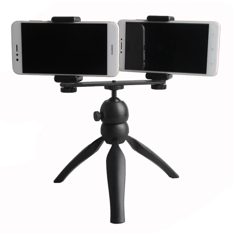 TOP Tripod digital mobile phone dual holder appearance photography bracket lazy | Электроника