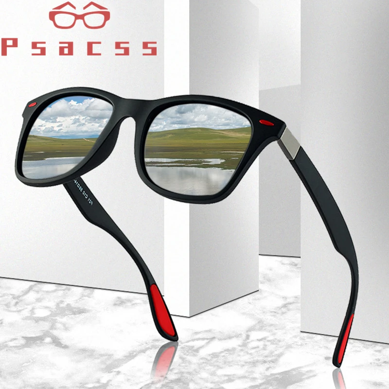 Psacss Новые квадратные поляризационные солнцезащитные очки для мужчин и женщин