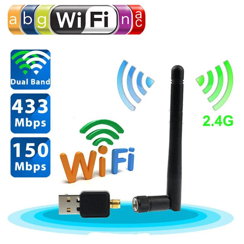 150 м Внешний USB wifi адаптер с антенной донгл Мини Беспроводная Соединительная