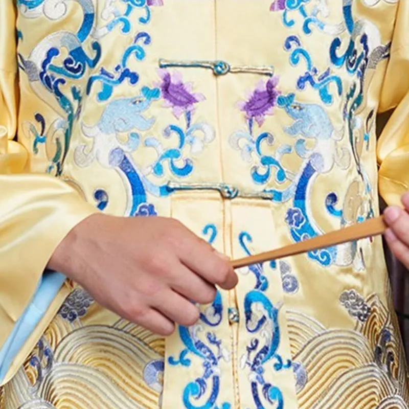 Традиционное китайское свадебное платье Qipao одежда с вышивкой дракона и феникса