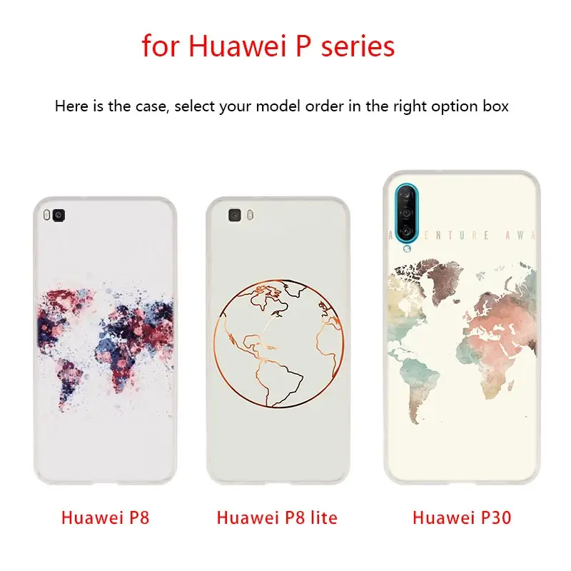 Мягкий силиконовый чехол для телефона, Карта мира для huawei P30 P20 P30Pro P10 P9 P8 Lite P samrt Plus