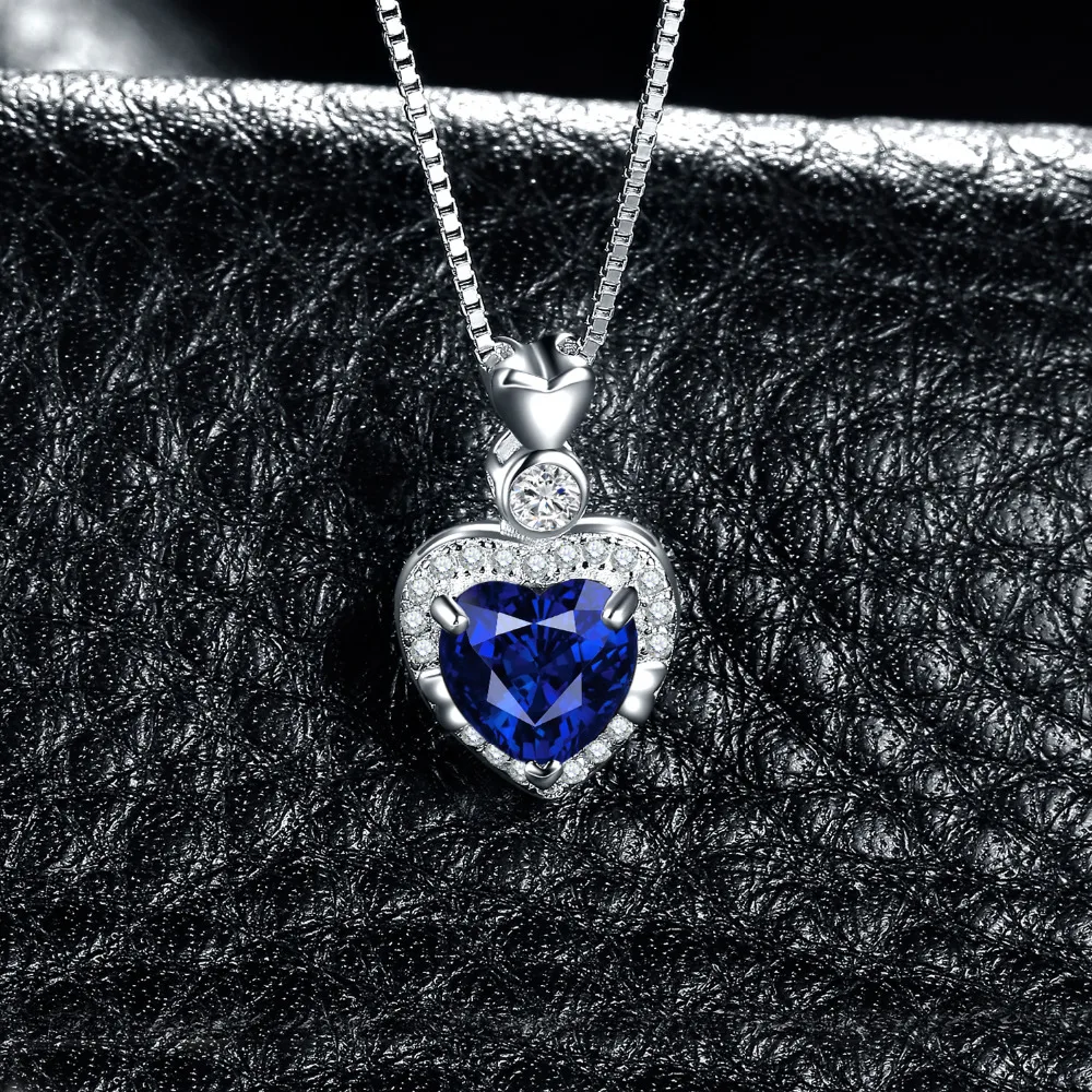 JewelryPalace сердце 1.5ct Аутентичные черной шпинели кулон Цепочки и ожерелья 925 пробы