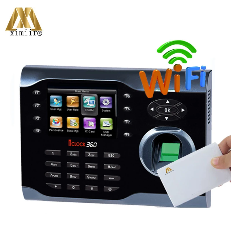 Высокая скорость ZK отпечатков пальцев посещаемость времени терминал Iclock360 С MF IC