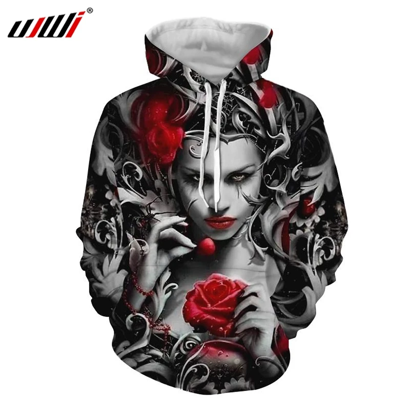 

UJWI Men's Funny 3D Print Goblin Sweatshirt Rose Skull Hoodie Homme Hiphop Outwears Tracksuits Hooded Hoody 6XL Oversize Hoodies