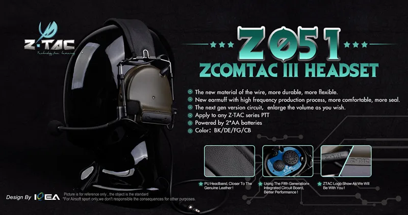 Z-tac Tactical Comtac III PTT гарнитура страйкбол авиационные наушники-аксессуар Z051 Softair Peltor с наушниками силиконовые наушники Z006