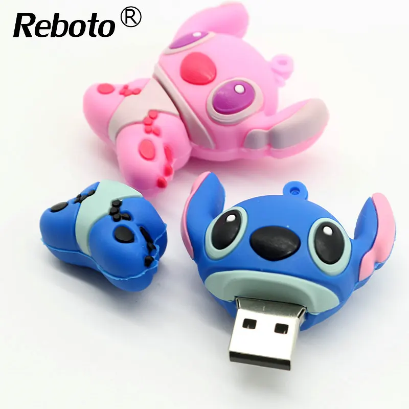 Настоящий мультфильм Лило& Ститч USB флеш-накопитель 4 ГБ 8 ГБ 16 ГБ 32 ГБ U диск милый большой палец карта памяти 64 ГБ флеш-накопитель usb флеш-накопитель