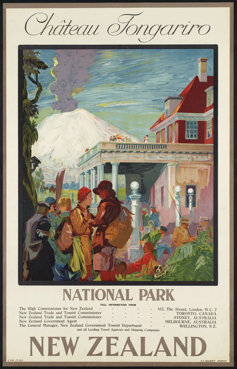 Мировой винтажный туристический постер забавная карта Новой Зеландии