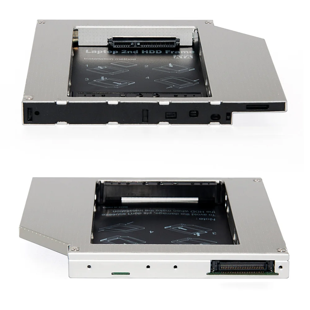 Sunvalley 12,7 мм Универсальный алюминиевый сплав 2nd HDD Caddy IDE to SATA 2," HDD SSD чехол DVD/CD-ROM Оптический отсек для ноутбука