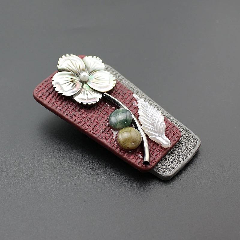 Женская Винтажная брошь ручной работы элегантная перламутровая в форме цветка