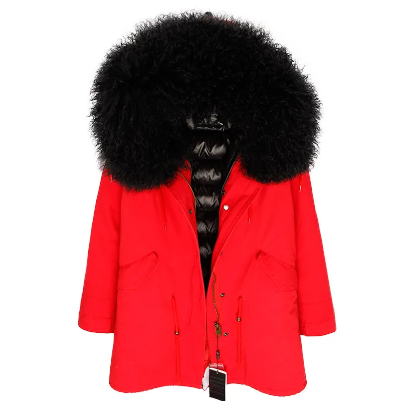 MAO KONG 2019 new down jacket women luxurious lamb fur parka winter real big mongolia sheep hooded coat outwear | Женская одежда