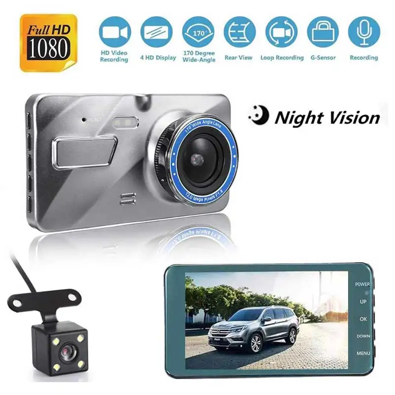Автомобильный видеорегистратор Full HD 1080P Dash Cam 4 &quotIPS экран для вождения авто