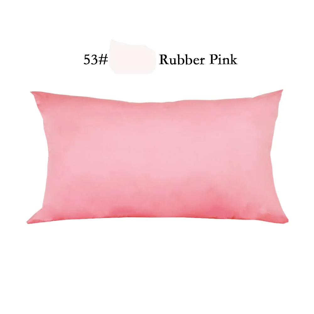 53-rubber pink Хлопок наволочка для ткани сплошной цвет подушки Чехол супер мягкие наволочка для дома, отеля, постельные принадлежности - Цвет: 53-rubber pink