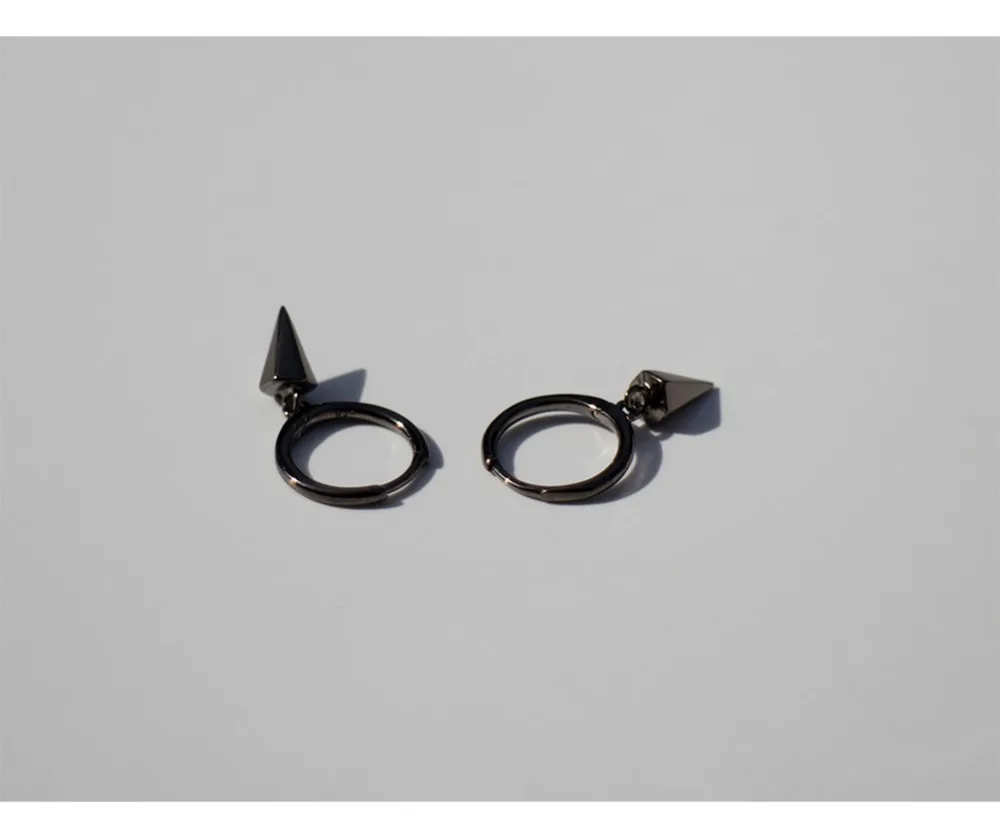 Серьги из стерлингового серебра S925, простая Геометрическая, Шестигранная форма, коническая Ушная кость, Ушная пряжка, панк ветер, дикая, для мужчин и женщин, серебряные серьги, ювелирные изделия