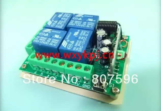 Дальние расстояния 1000 м DC12V10A Высокая мощность 4 канала RF беспроводной мотор пульт