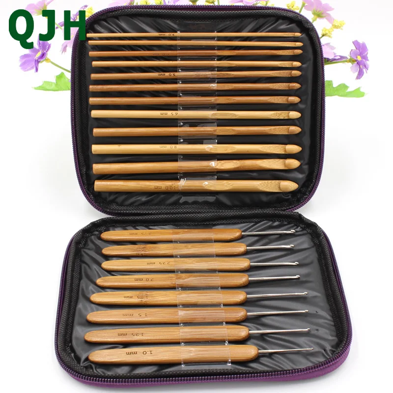 Бамбуковая пряжа QJH круглая и плоская 20 шт. 2 типа ручная работа крючком игла