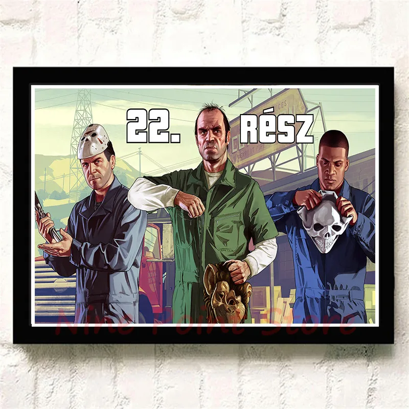 GTA Grand Theft Auto San Andreas бумага с покрытием Плакат Бар Кафе гостиная столовая стены бескаркасные - Цвет: Бургундия