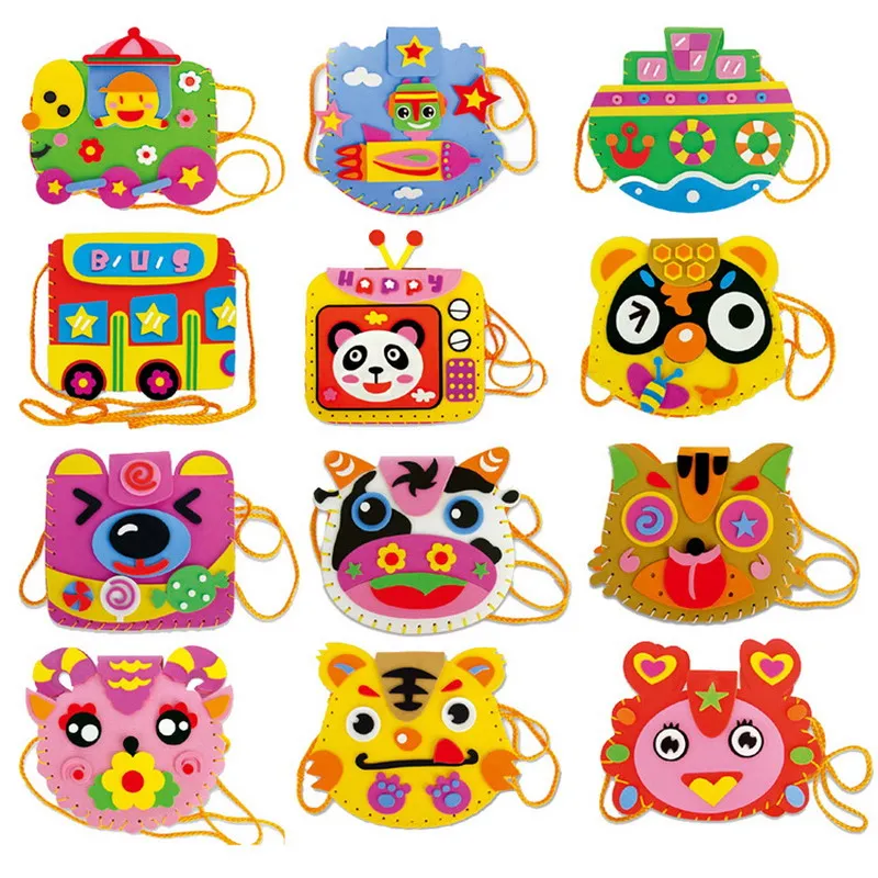 Творческий Детский Сад DIY Ремесла Материал Дети ПОДЕЛКИ Ручной Работы EVA Сумки Craft