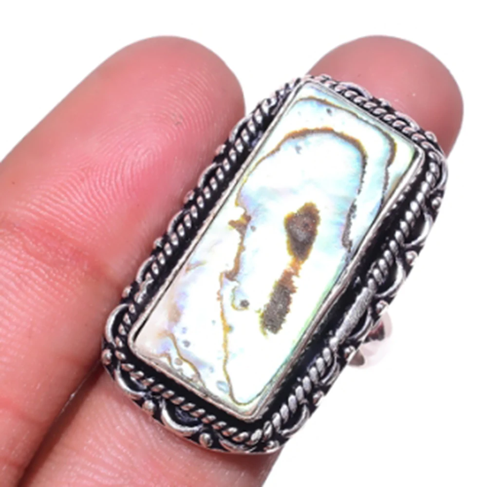 

Серебристое кольцо-оболочка Abalone покрывает медь, Размер: 9, FRR0057