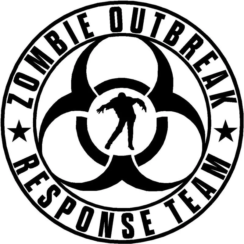 16CM*16CM Zombie Outbreak Reflective Car Styling Stickers Motorcycle Decorating Vinyl Decals Black Sliver C8-0368 | Автомобили и