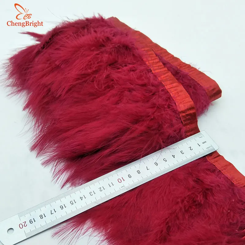 ChengBright Горячая 10 ярдов турецкие перья Отделка Ткань боковая лента курицы фазана