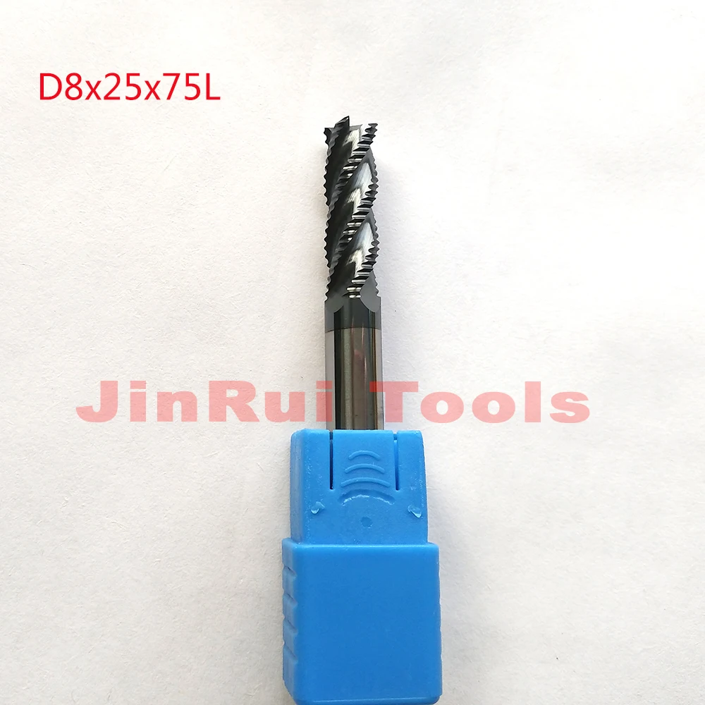 

1pc 8mm D8*25*D8*75 HRC60 4 Flutes Solide Carbide Roughing End Mills CNC router bit milling cutter Tools knife fresa