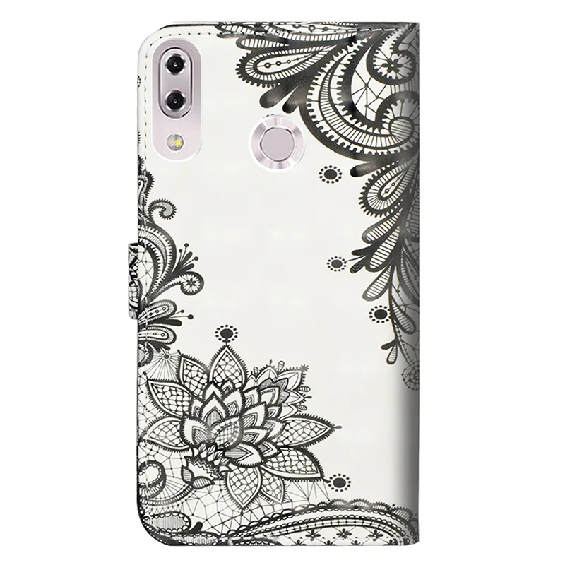 Luxury Painting Flip Phone Case For Asus Zenfone 5 ZE620KL PU Leather + Silicon Wallet Cover sFor 5Z ZS620KL Coque | Мобильные