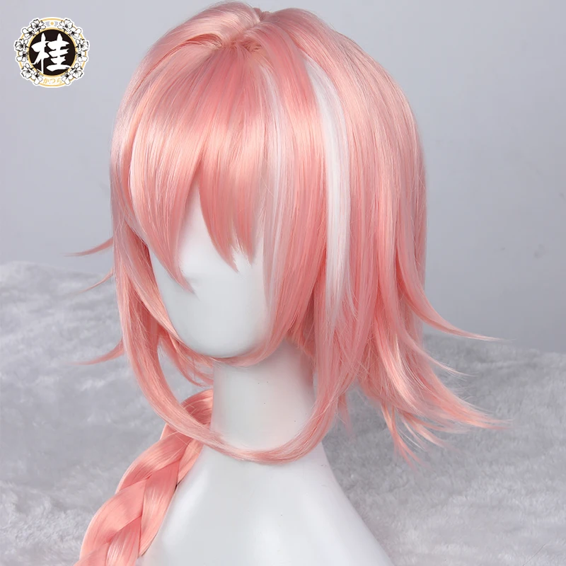 UWOWO парик аниме Astolfo Fate/Apocrypha косплей розовый 60 см длинные термостойкие волосы