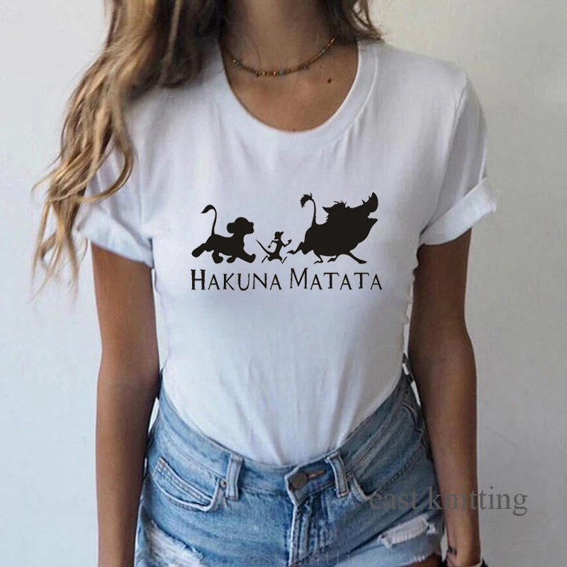 ZOGANKI Hakuna Matata женская футболка с буквенным принтом Летняя женская футболка с коротким рукавом размера плюс женские повседневные топы женские футболки