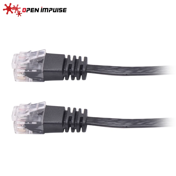 Open Impulse 1M/3.3FT Ultra Slim Flat CAT6 UTP Ethernet Patch Cable Black Color | Игрушки и хобби