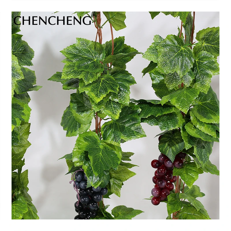 CHENCHENG, 10 шт./лот, искусственные виноградные лозы, шелковые виноградные листья, на стену, имитация искусственного растения, ротанг, для домашнего декора