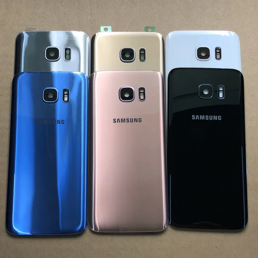 Для SAMSUNG Galaxy S7 G930F/S7 Edge G935F Задняя стеклянная крышка для батареи Чехол для задней двери для SAMSUNG S7 S7Edge Задняя стеклянная крышка