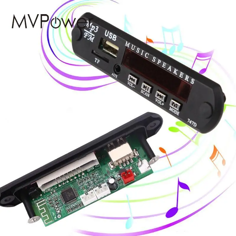 MVpower автомобилей MP3 музыка WMA доска аудио модуль Поддержка FM TF радио AUX