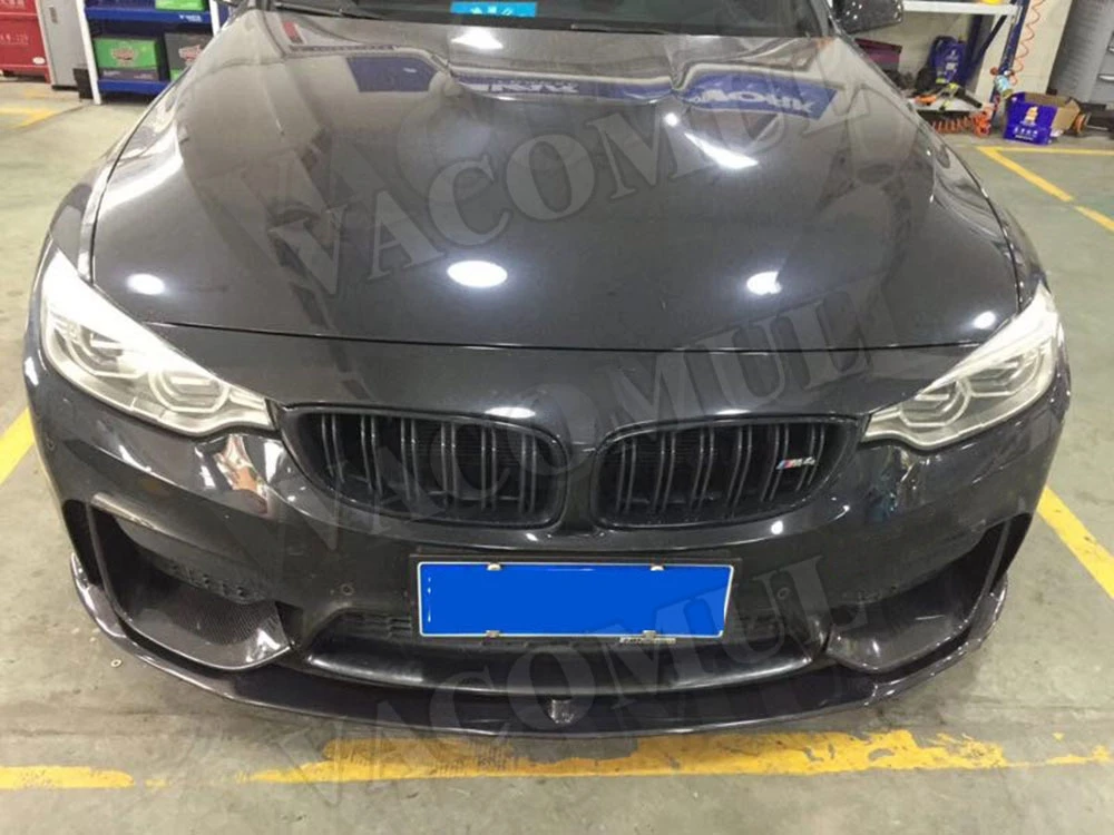 Передний бампер из углеродного волокна для M3 M4 BMW 3 серии F80 4 F82 F83 2014 2017 FRP черный