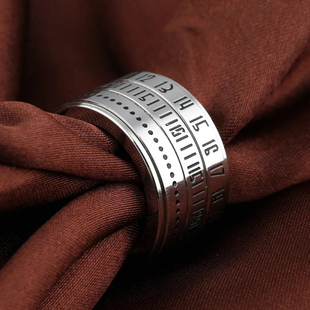 Кольцо с вращающимся колесом модные украшения из нержавеющей стали в стиле