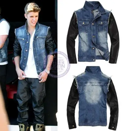 long sleeve shorts denim jacket men 