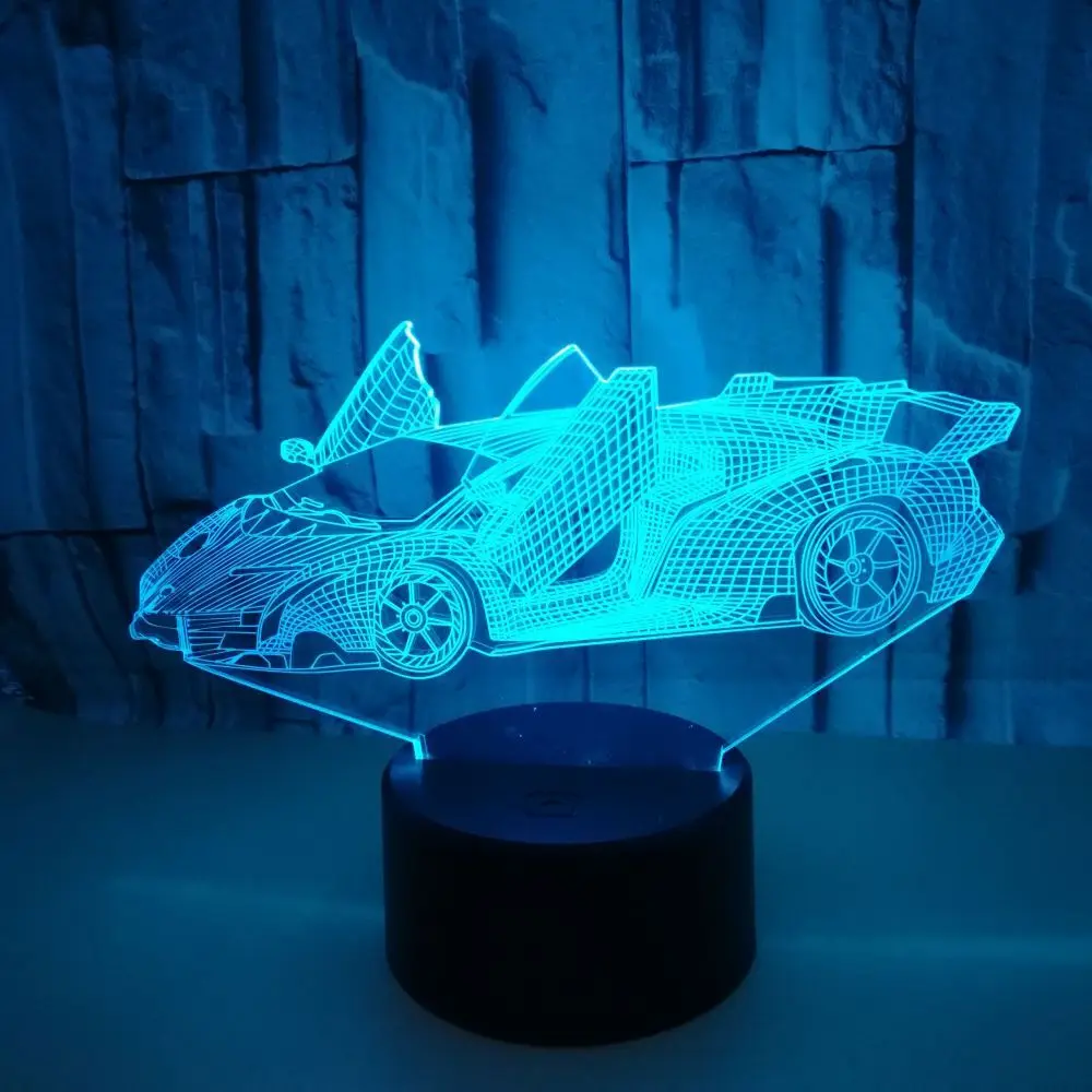 3D лампа [DBF] для гоночного автомобиля ночсветильник с оптической иллюзией декора