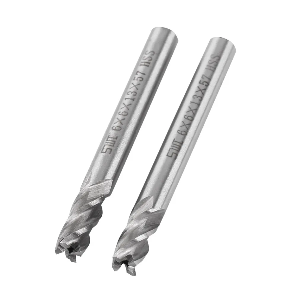

2pcs/Lot End Mill HSS 6mm 4 Flutes End Mill Metal Cuttting Engraving Milling Machine Bit CNC Tool