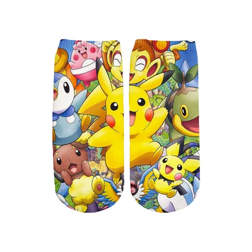 Дети Dragon Ball Pokemon Detective Pikachu 3D принтом Футболки для мальчиков с рисунком из мультфильма Футболка-динозавр Harajuku топы фильм футболки для девочек - Цвет: free size sock