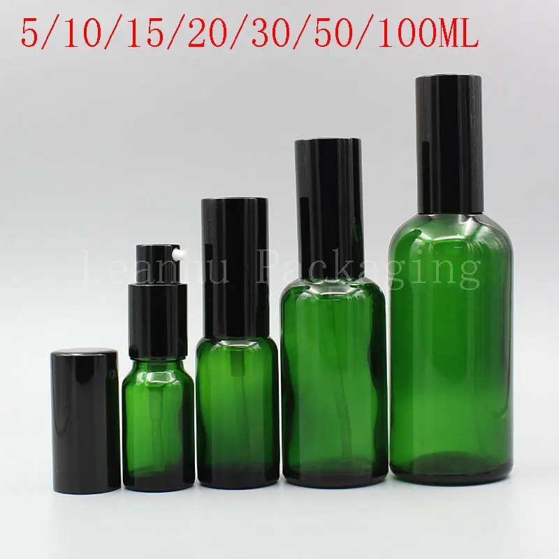 

5/10/15/20/30/50/100 мл зеленая стеклянная бутылка для куриного рта, пустой косметический контейнер, эссенция/лосьон для суб-розлива