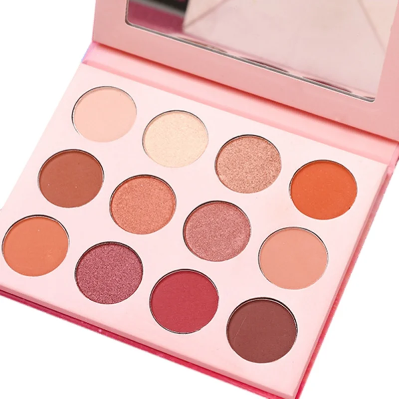 12 видов цветов дымчатые Сияющие тени для век палитра макияжа блестящие пигменты