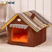 new home shape foldable pet cat cave house cat kitten bed cama para cachorro soft winter warm dogs kennel nest dog for cats