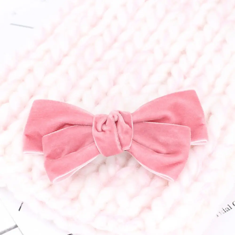 pink Распродажа, 1 шт., новые бархатные заколки для волос с бантиком, модные заколки для волос для женщин, аксессуары для волос для девочек, заколки для волос - Color: pink