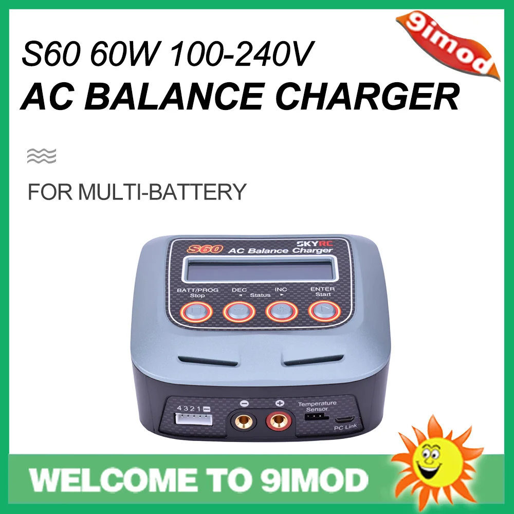 SKYRC S60 60W 6A 100-240V зарядное устройство переменного тока/зарядное Dis для 2-4S LiPo LiHV LiFe Lilon
