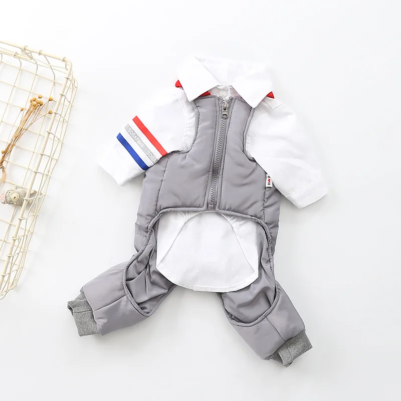 Gray-Two Piece Suit Одежда для собак Зимний официальный костюм для собак Свадебный костюм для собак двухсекционный костюм Одежда для куртка для собаки зимняя куртка для французского бульдога - Цвет: Gray-Two Piece Suit