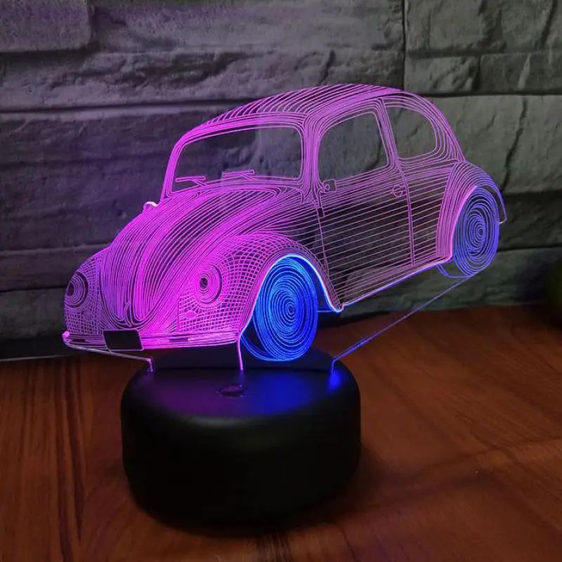 Автомобильные 3d визуальные ночные настольные лампы для гостиной светильник