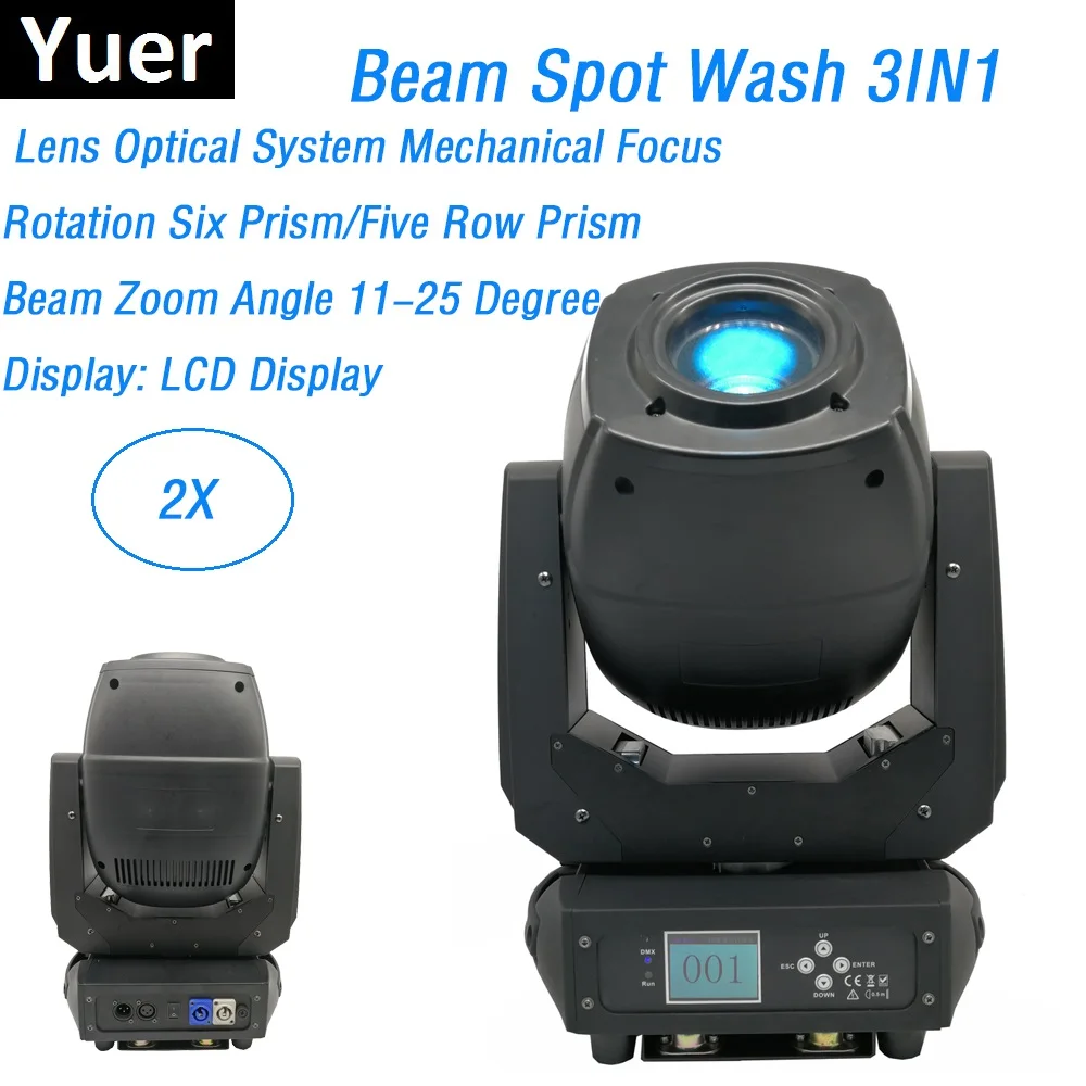 

2Pcs Free Shipping New 230W LED Beam Spot Wash 3IN1 Lights Moving Head Zoom Lights 100-240V Perfect For Dj Disco XMAS Decoration